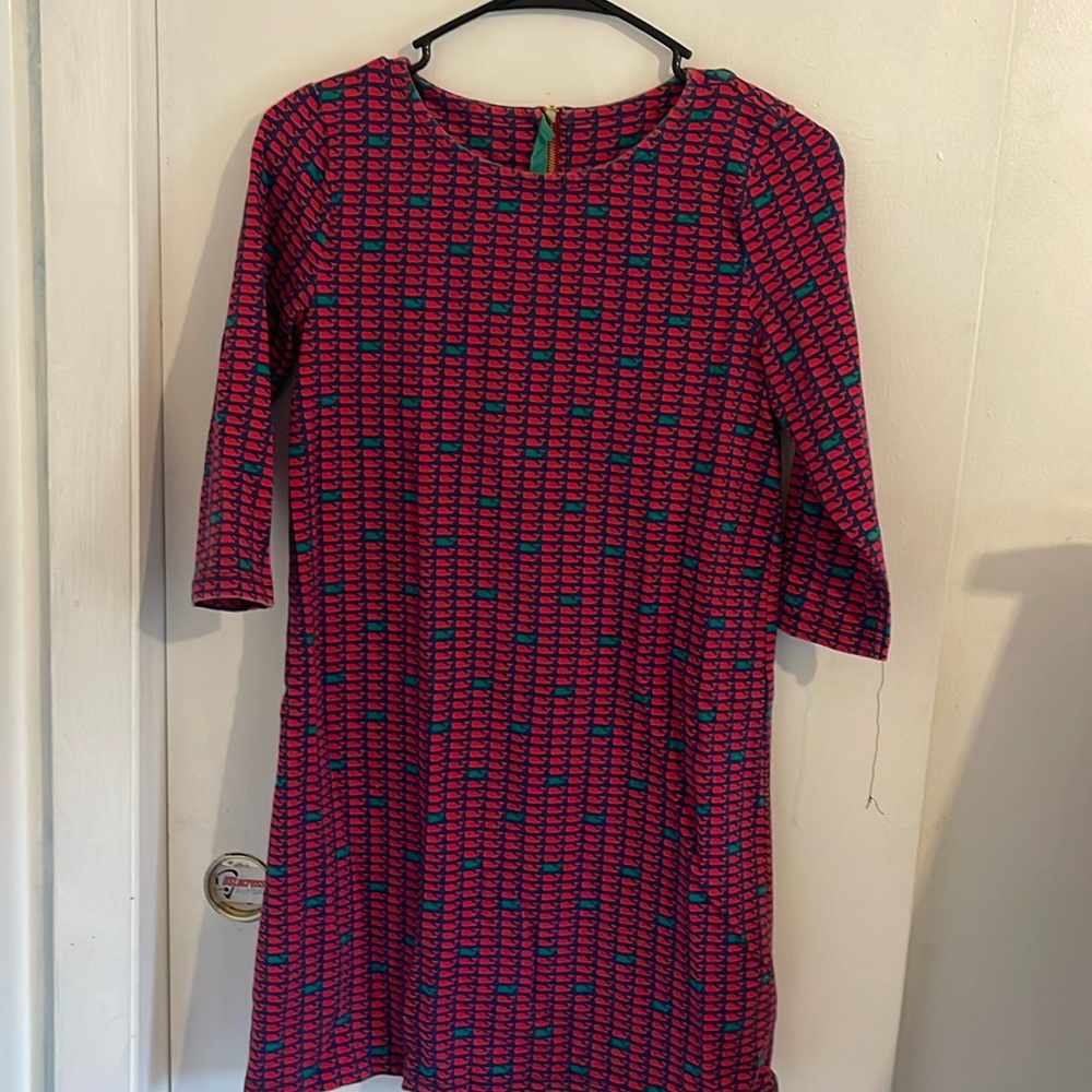 Vineyard Vines Classic Whale Dress, Girls size L (14)